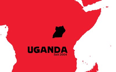 Uganda auf der Karte